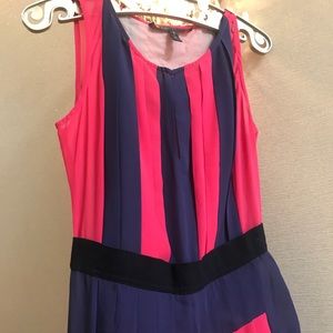 BCBGMaxAzria pink and purple pleated dress